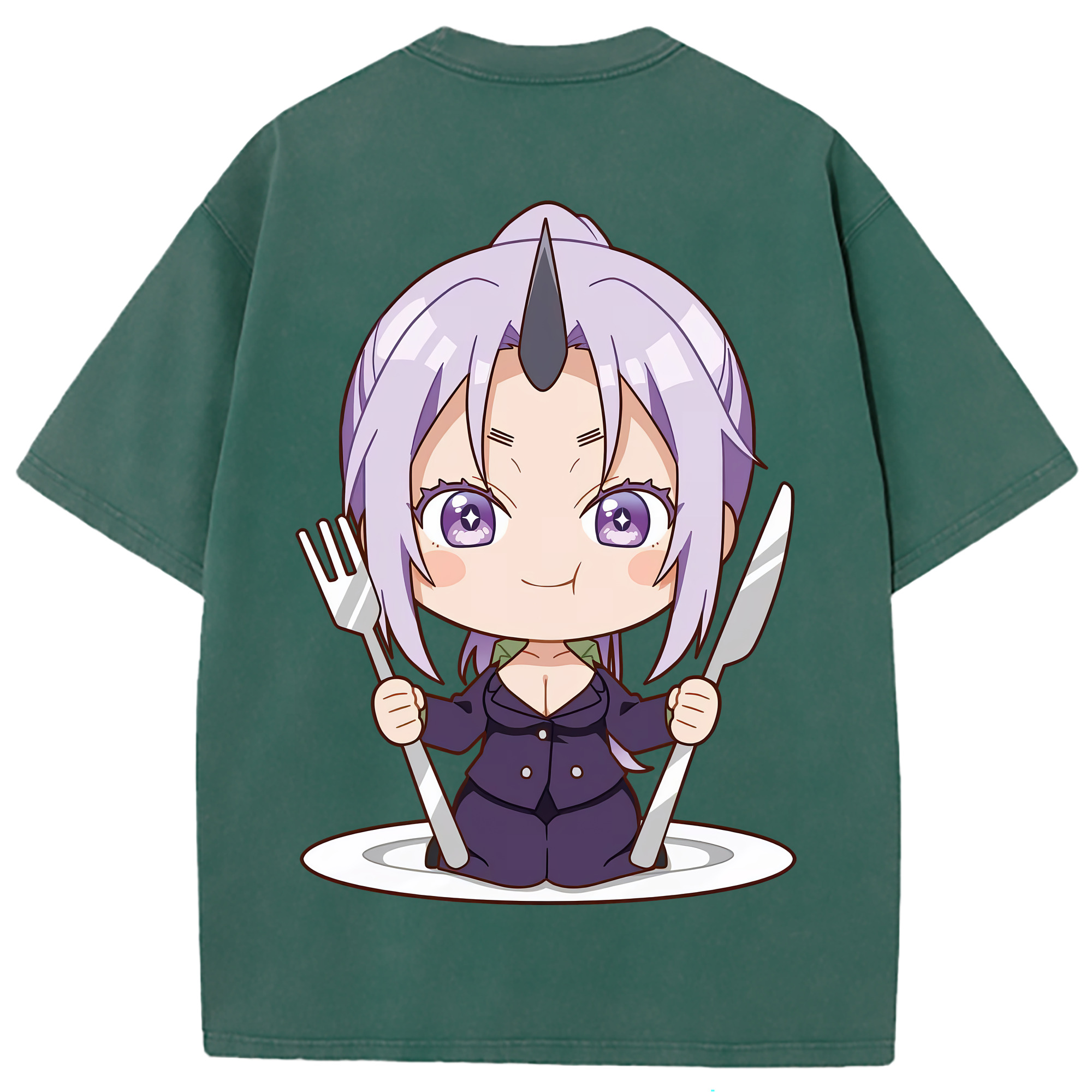 （画像用） 転スラ Regarding Reincarnated to Slime 綿100% ヴィンテージ風 半袖Tシャツ（背面プリント）